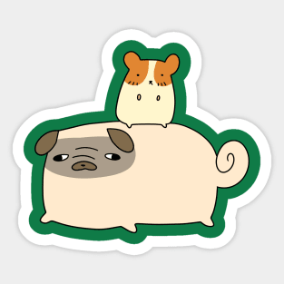 Pug and Little Hamster Sticker